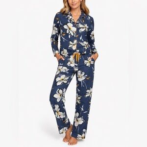 Cyberjammies Floral Pajama Set Navy Floral Size M